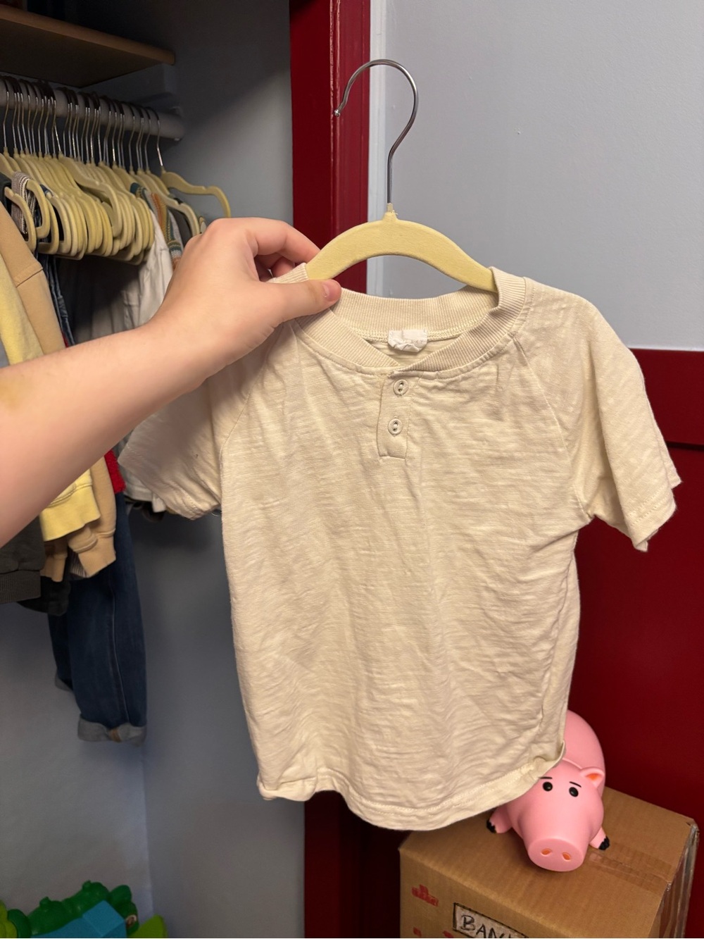 Jamie Kay Cream Short Sleeve Henley Tee
